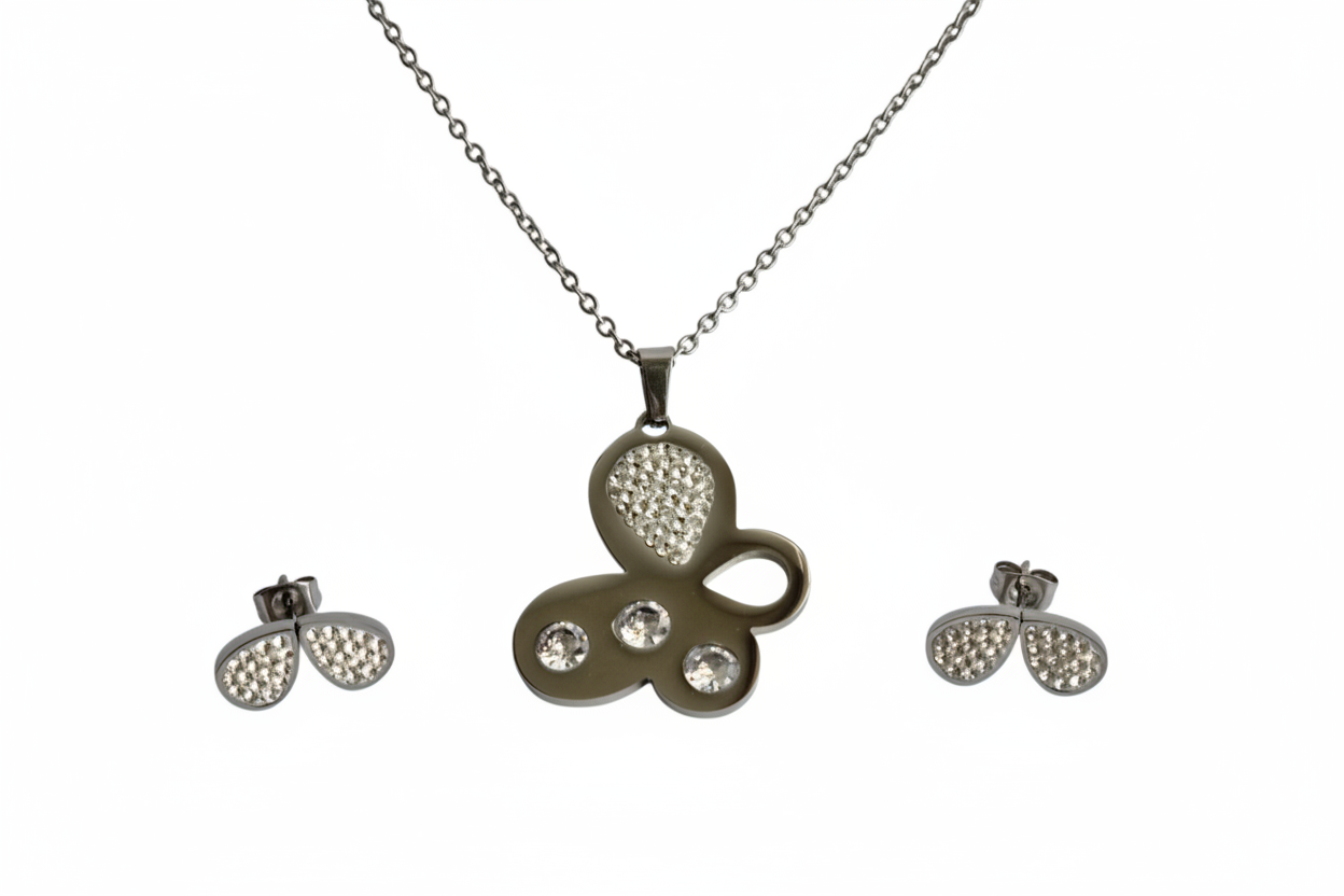Set Mariposa Plateado